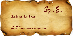 Szina Erika névjegykártya